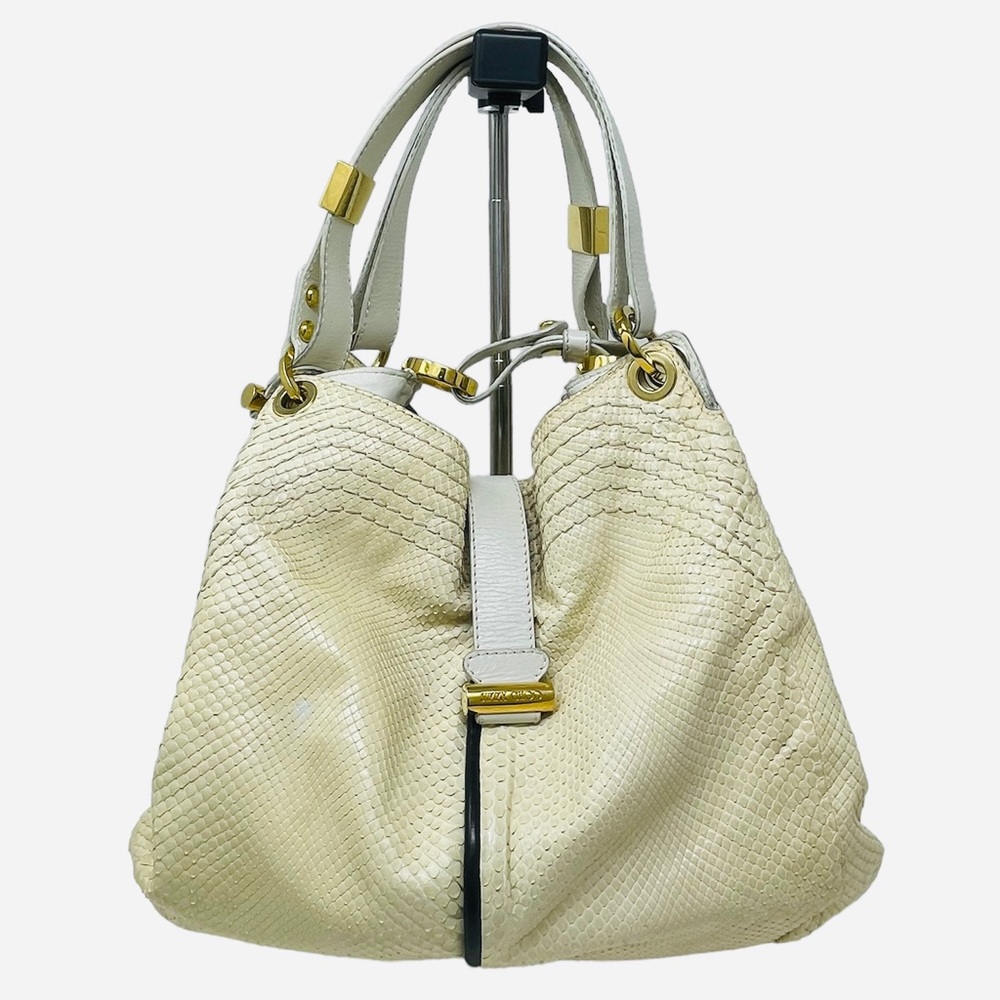 Jimmy Choo Authentic Python Snakeskin Hobo Bag Bu… - image 1